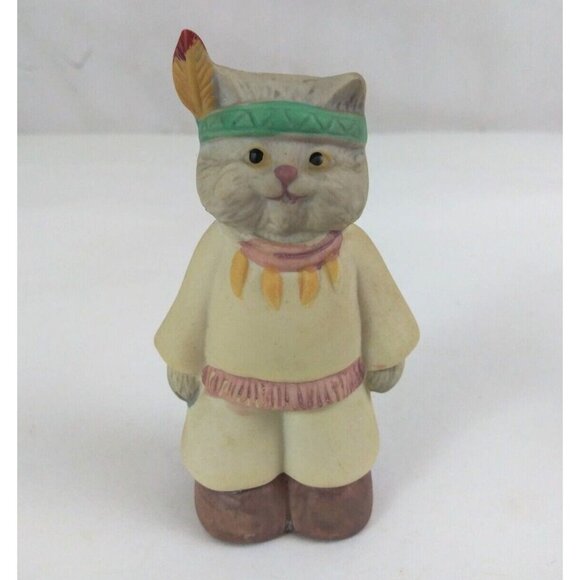 Vintage 1990 Trippies American Indian Cats 4" Salt & Pepper Shakers - Picture 2 of 13